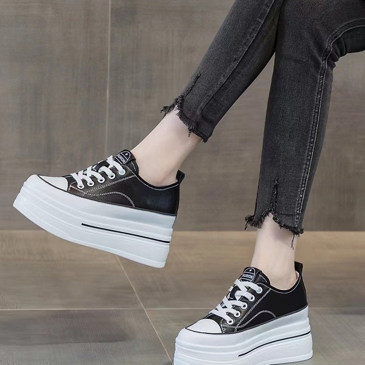 Foreign Trade Casual White Women's Shoes Comfortable Soft Surface Spring And Autumn High-End Thick Sole Height Increase_voghion.com