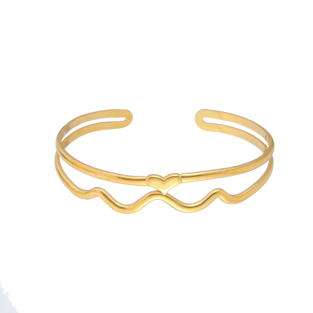 Creative fashionable wavy bracelet stainless steel, European style, simple and elegant design, light luxury style, high-quality style