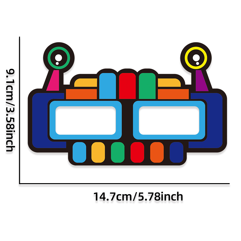 9 unids/set Amazon nuevo robot gafas de papel de cumpleaños de los niños suministros de decoración de la fiesta de dibujos animados gafas marco