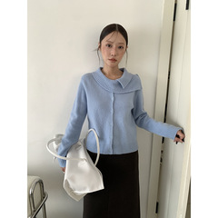 MMC DITION设计感针织开衫女秋冬新款宽松韩系翻领高级感羊毛毛衣