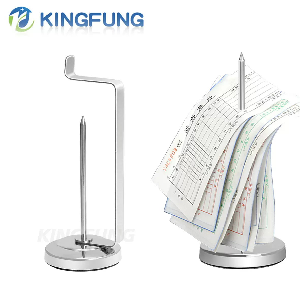 不锈钢传票签插单器小票单据钉单据办公发票饭店票据签酒店用品