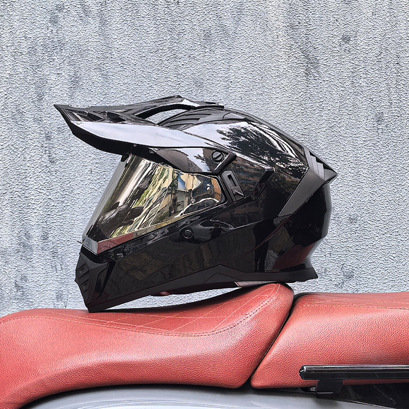 Cascos de Motocicleta Transfronterizos, Cascos de Carretera, Cascos de Una Sola Lente para Hombres y Mujeres, Cascos Integrales de Rally para Carretera y Todoterreno, Cascos para Viajes de Larga Distancia en Motocicleta