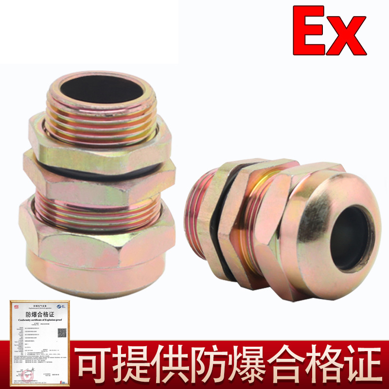 防爆接头非铠装碳钢接管式接头G1/2内外防爆电缆DN20密封夹紧接头