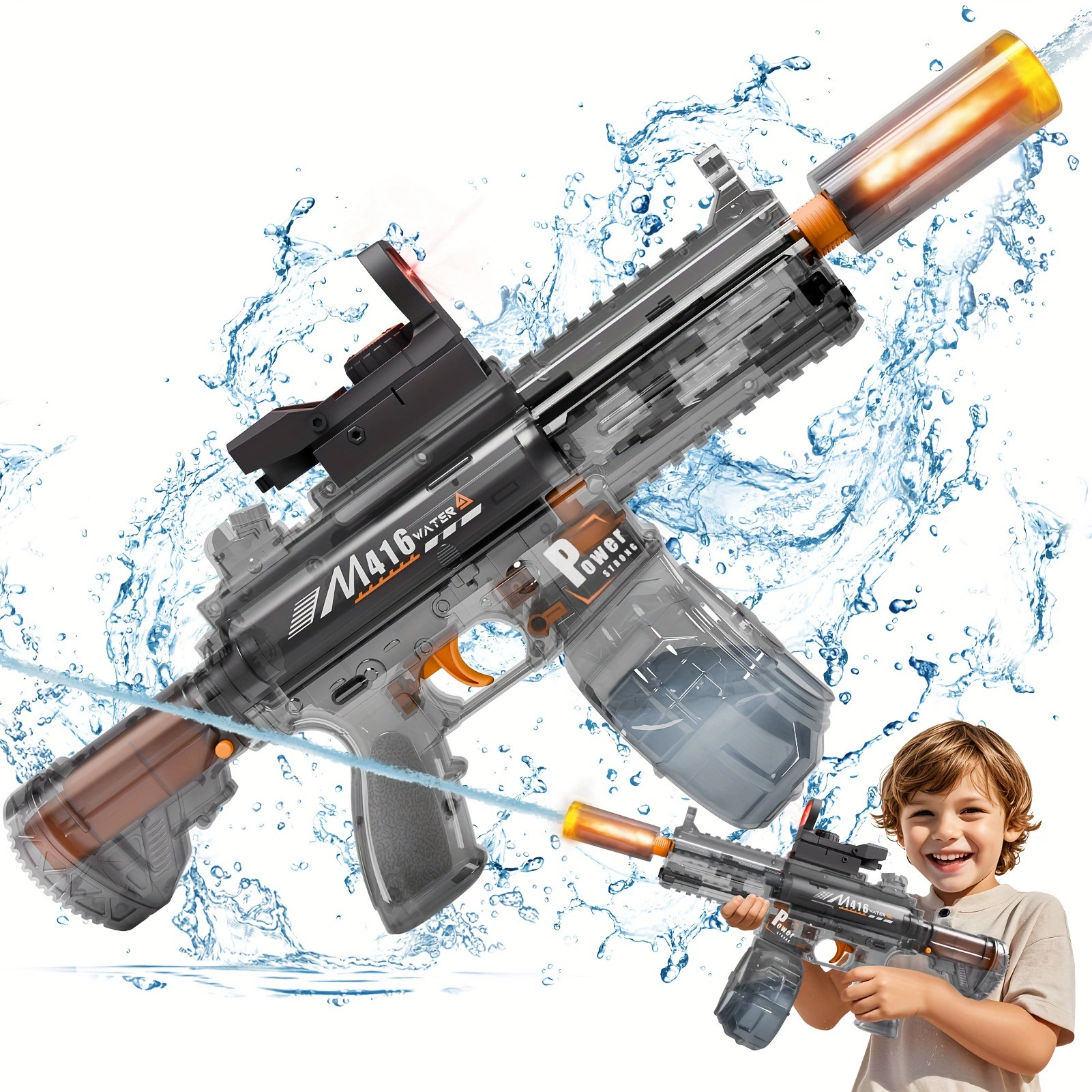 2025 новых кросс-бордерных дропшиппинг детских водяных пистолетов 17.5, детский водяной пистолет со светодиодом кросс-бордер