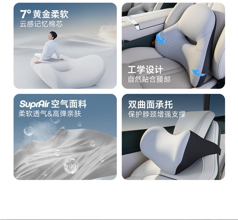 GT is suitable for Xiaomi YU7 headrest, SU7 lumbar support, car essentials, car backrest lumbar cushion, accessories, interior supplies