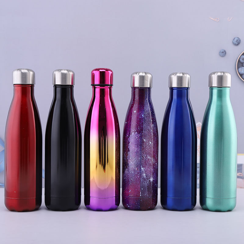 Stainless Steel Thermos Bottle, Creative And Simple, Solid Color, Portable Outdoor Car Water Cup, Customizable_voghion.com