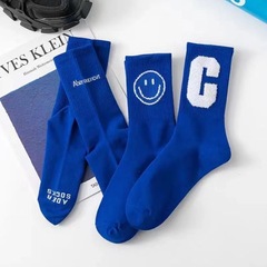 Klein Blue Brand Socks for Women and Men, Couple High Calf Socks, Internet Celebrity Fashion, European Style, Instagram Trendy, Unisex Versatile Long Socks