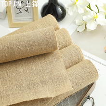 天然原色亚麻布彩麻卷复古包花布粗布棉麻布礼品鲜花花束包装材料