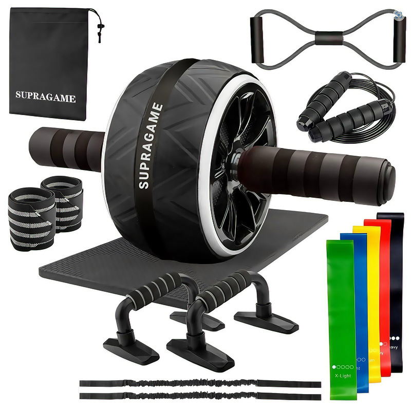 Sınır ötesi fitness karın tekerleği 7 parçalı set ev kapalı ekipman atlama ipi şınav standı AB tekerlek fitness kombinasyonu seti