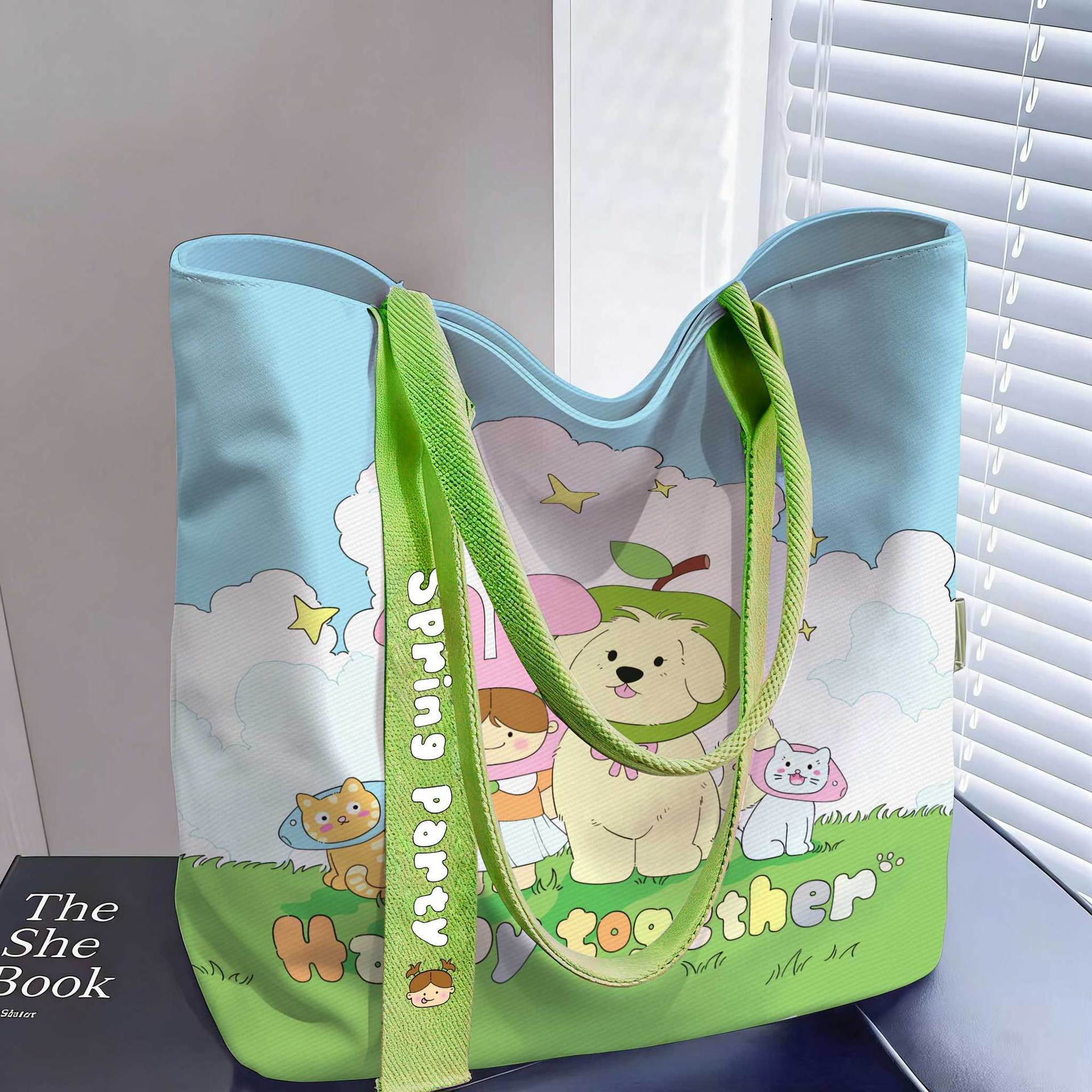 Cute capacious brand linen bag