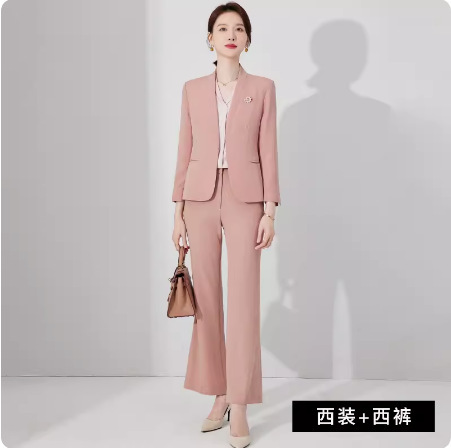 Ai Shangchen Pink Suit Women's High Sense Fashion Professional Wear Elegant Goddess Fan Broadcasting Host Mirror Dress