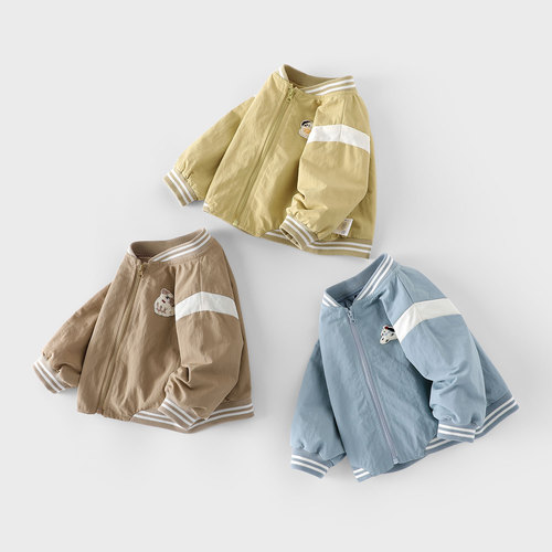 Children's Cartoon Baseball Jacket 2025 Autumn Boys Fashion Korean Version Labeled Coat Baby Trendy Autumn Outfit