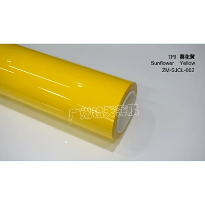 Auto Color Change Film: crystal piano black, Alexander silver - imported-tpu-sunflower-yellow-152-15m-roll