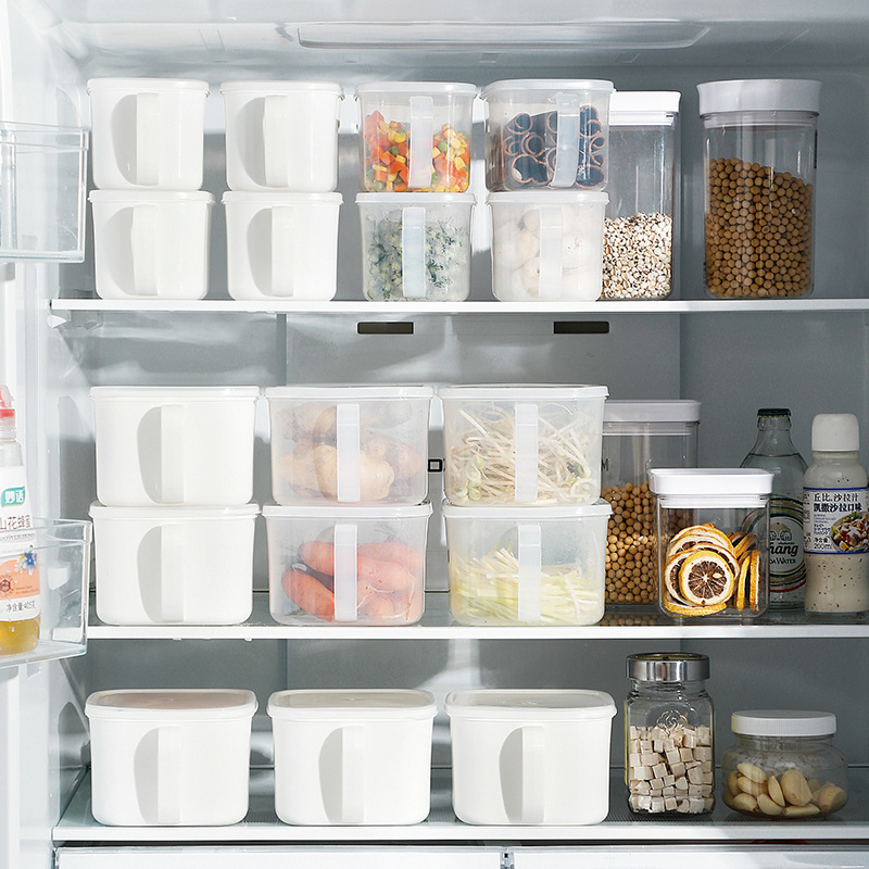 483 nuevos productos con mango caja de almacenamiento caja transparente almacenamiento de refrigerador comercio electrónico transfronterizo con caja de almacenamiento cubierta