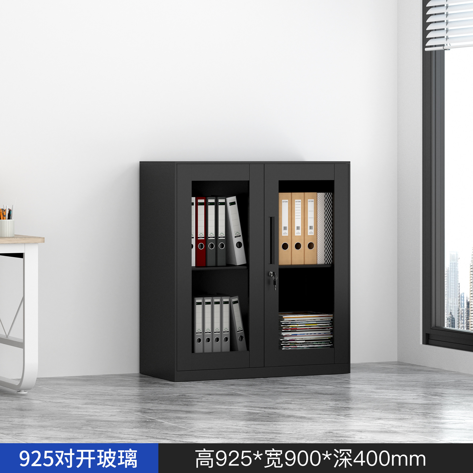 Gabinete de archivos de acero grueso gabinete de almacenamiento gabinete de oficina desmontaje tipo cajón gabinete bajo puerta de vidrio gabinete fábrica de venta directa