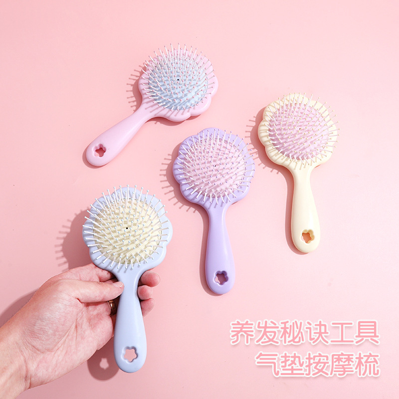 花の形のコームエアクッションコーム漫画の形の理髪コームヘアスムージングマッサージコームウェットとドライのエアバッグコーム|undefined