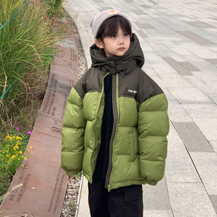 Korean Kidsren's Clothing Kidsren's down Jacket Short Thickeneded Bread Outwear Autumn and Winter Boys and Girls Baby Large Size Winter Outwear