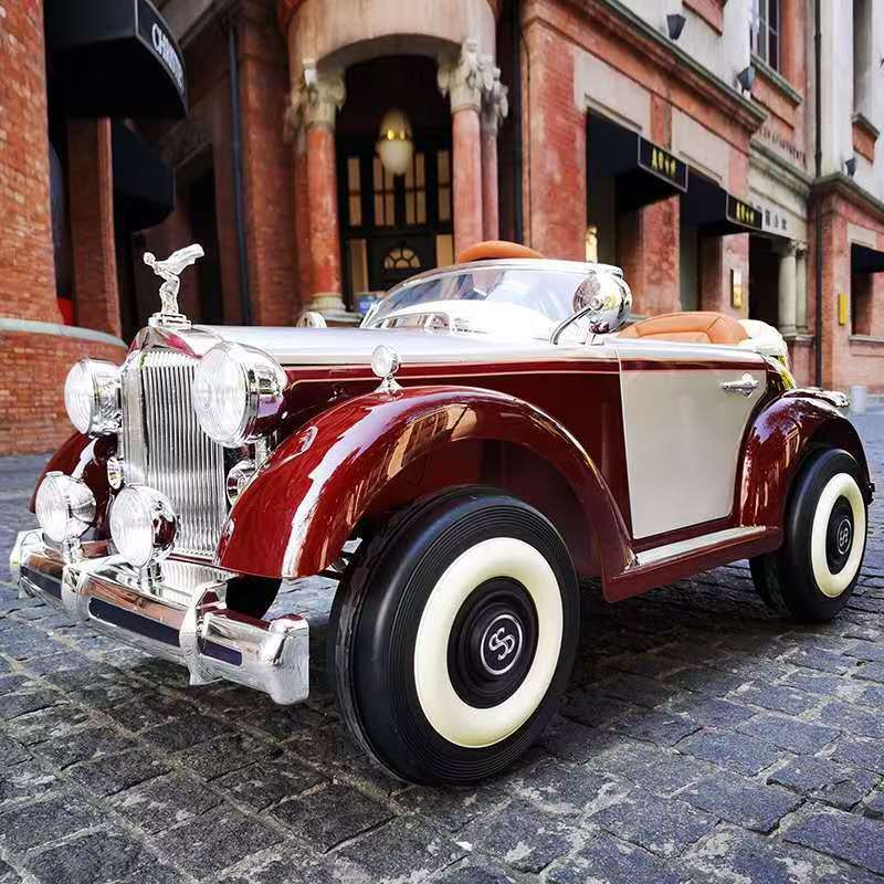 Rolls-Royce children's electric car, suitable for both boys and girls, can be driven by children, vintage-style, high-end remote-controlled four-wheel swing toy car