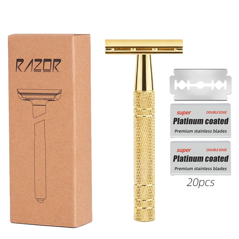 アマゾントップの髭剃り手動髭剃りレトロ髭剃りプラチナ両面刃髭剃り