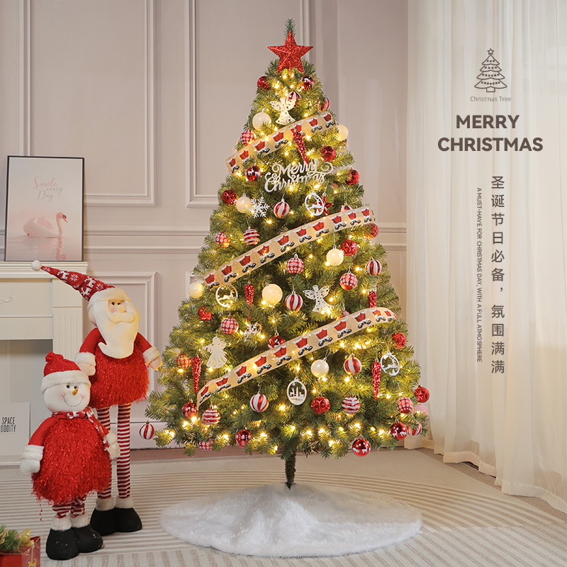 Árbol de Navidad al por mayor en stock con luces DIY, pieza decorativa grande, modelo nuevo 2024, estilo INS de alta gama.