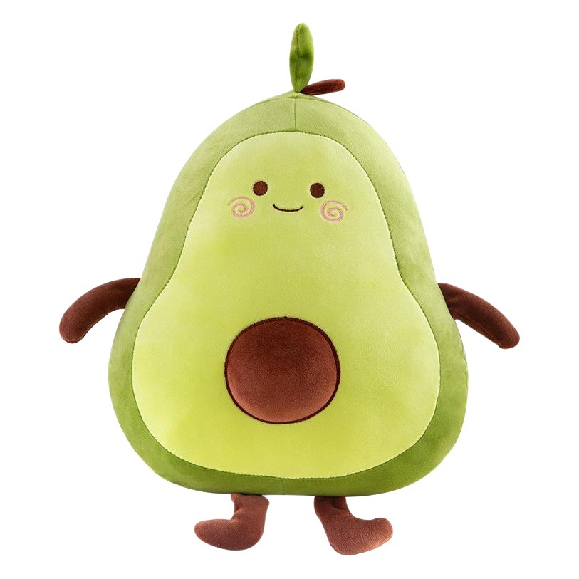 Fabricante en stock muñeca de peluche extremadamente suave aguacate niños juguete aguacate almuerzo dormir felpa almohada logo