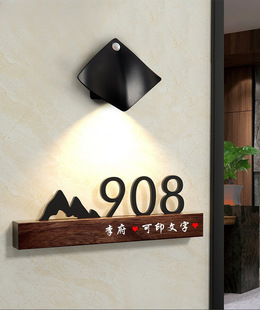 House Plate Wholesale House Plate Number Plate Home Light Luxury Creative Entry Door Decoration with Light House Plate Hotel Box People