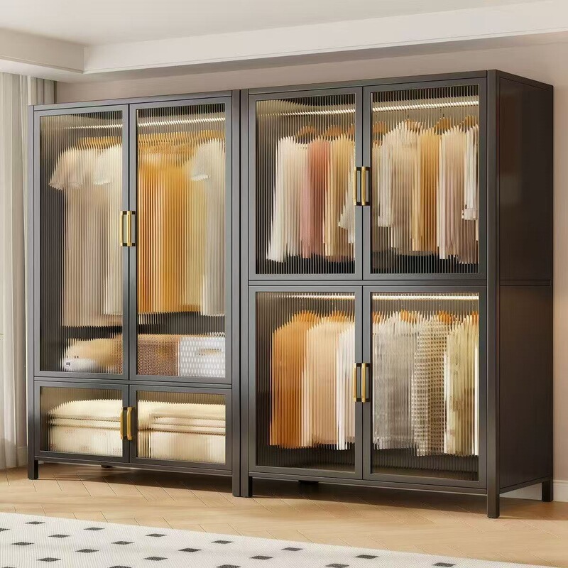 Steel Wardrobe for Bedroom, Home Use, Rental Apartment, Simple Assembly Closet, Walk-In Closet, Dustproof Iron Cabinet, Storage Cabinet Steel Wardrobe for Bedroom, Home Use, Rental Apartment, Simple Assembly Closet, Walk-In Closet, Dustproof Iron Cabinet, Storage Cabinet