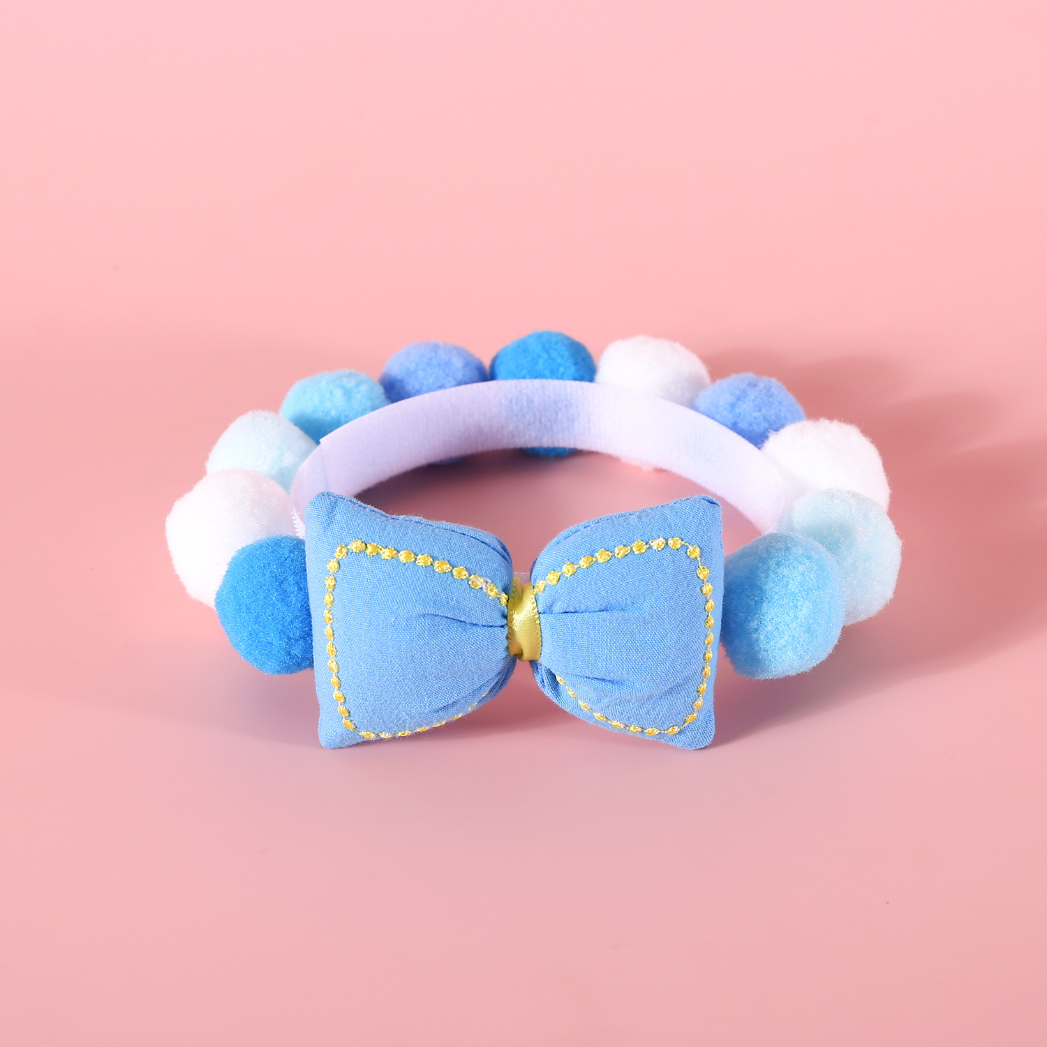 Nuevo colorido bola arco mascota collar macarón rosa pequeño perro gato collar accesorios princesa de cumpleaños