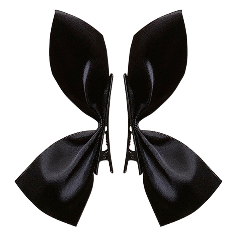 Zhao Lusi mismo estilo negro media pieza arco horquilla tocado clip lateral accesorios para el cabello horquilla de verano para las mujeres