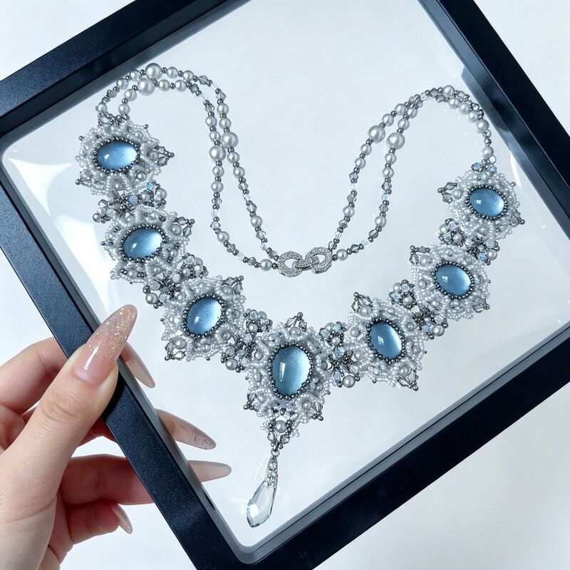 Louvre Necklace Material Kit - High-Quality Handmade DIY Necklace in Pink, Creative Handmade Gift for Best Friend or Girlfriend