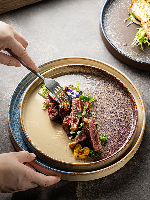 Vintage Ceramic Western Dinner Plate Steak Plate Commercial Western Pizza Plate Pasta Plate Creative Scandinavian