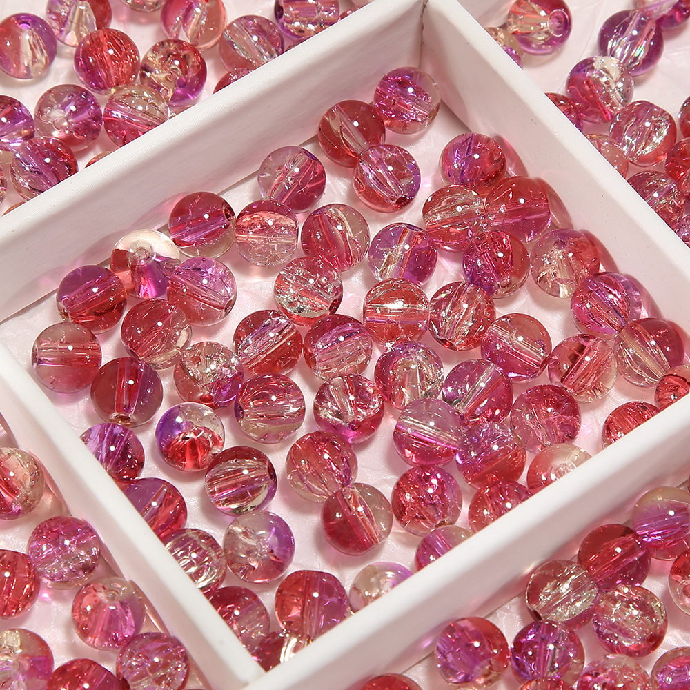 10 ミリメートル [ビッグフィッシュベゴニア] アイスクラック爆発ビーズガラスビーズ手作り diy ブレスレットビーズジュエリーアクセサリー素材