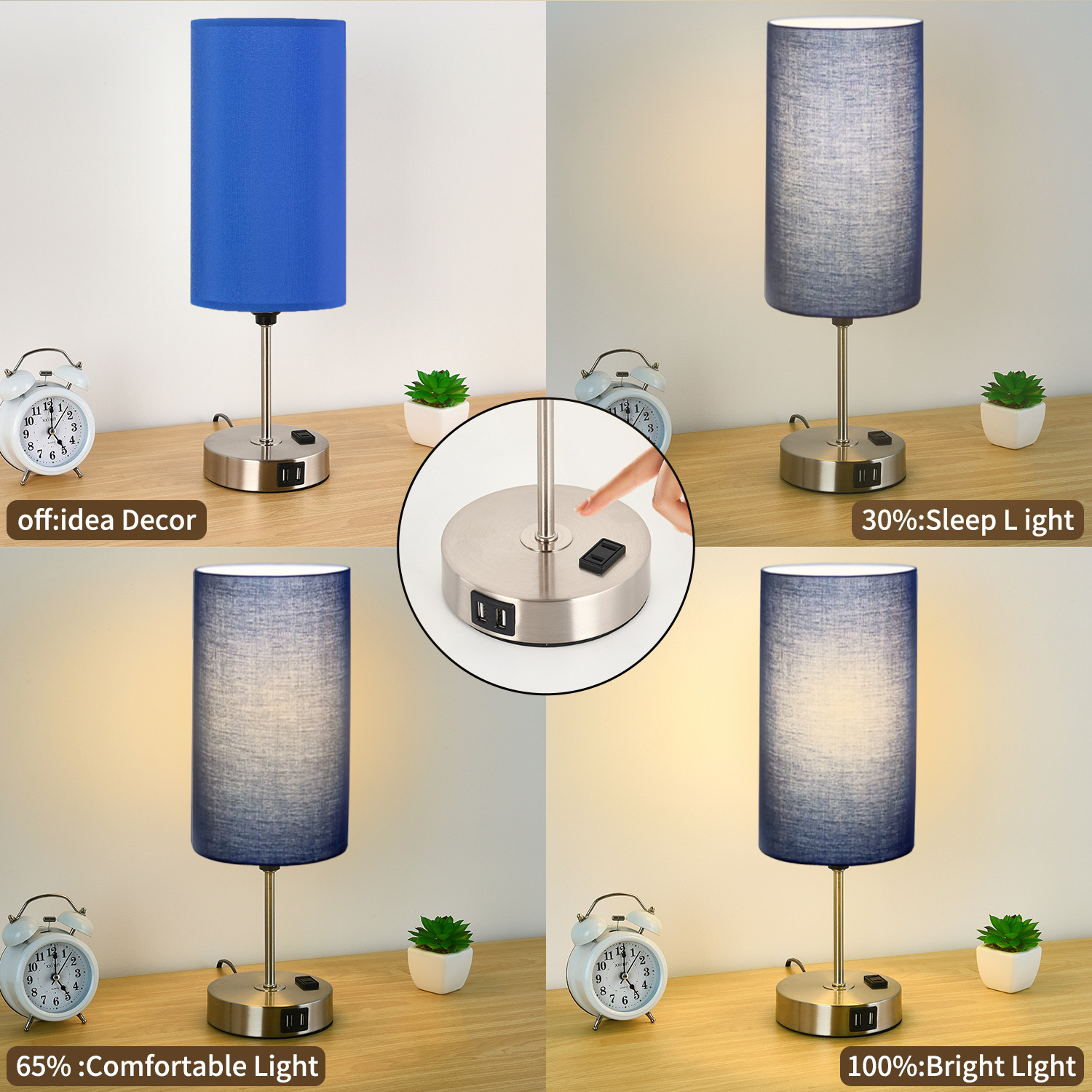 Touch table lamp, room lantern for hotel for bed, Amazon