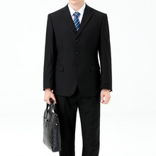 男士西服套装商务正装羊毛三粒扣职业西装新郎结婚礼服大码工装服