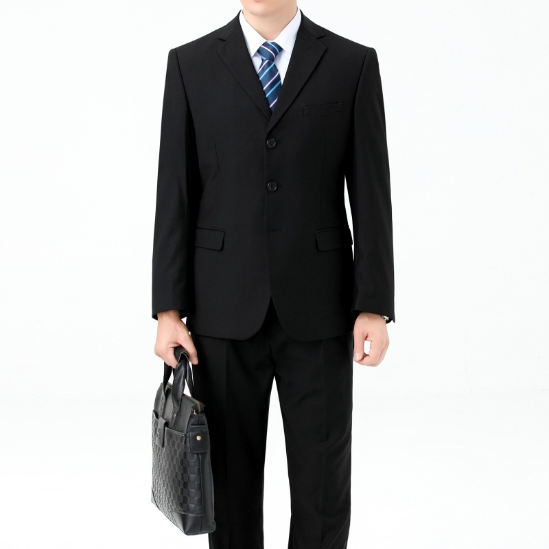 男士西服套装商务正装羊毛三粒扣职业西装新郎结婚礼服大码工装服