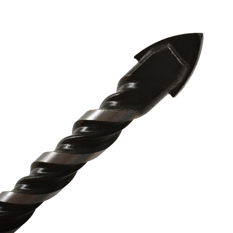 Broca helicoidal de carburo negro multifunción taladro eléctrico herramienta de perforación traje de vidrio de cerámica taladro triangular