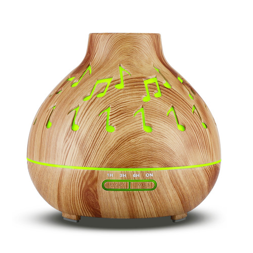 Cross-border new 5V colorful remote control wood grain aromatherapy machine, colorful light hollow humidifier, essential oil aroma diffuser