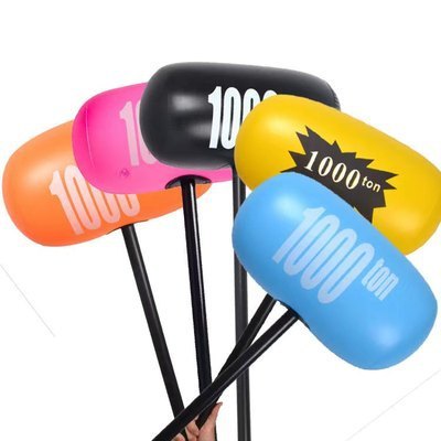 Stall Large Inflatable Hammer Thousand Ton Cartoon Hammer 1000 Ton Hammer Floor Push Scan QR Code Gift Whole Person Toy Wholesale