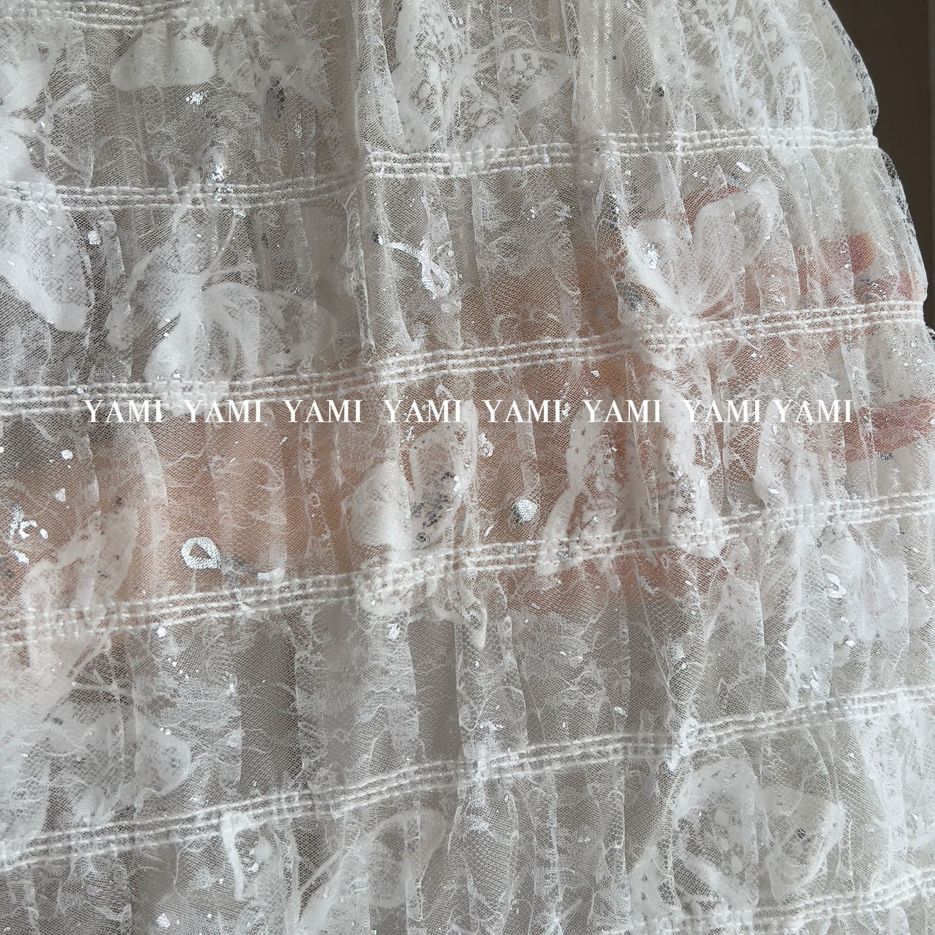 Tejido de gancho de encaje sin elástico, vestido de pastel, mariposa de plata, encaje, ropa infantil, material de bordado, Lolita.