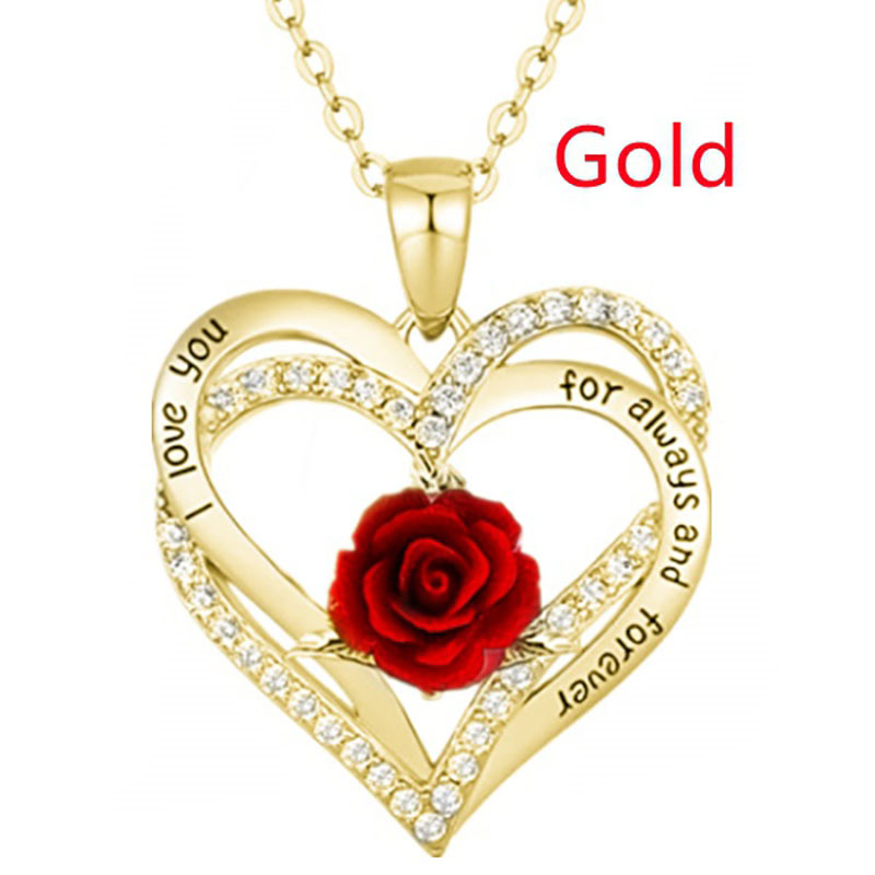 Heart-shaped Rose Necklace Image 2