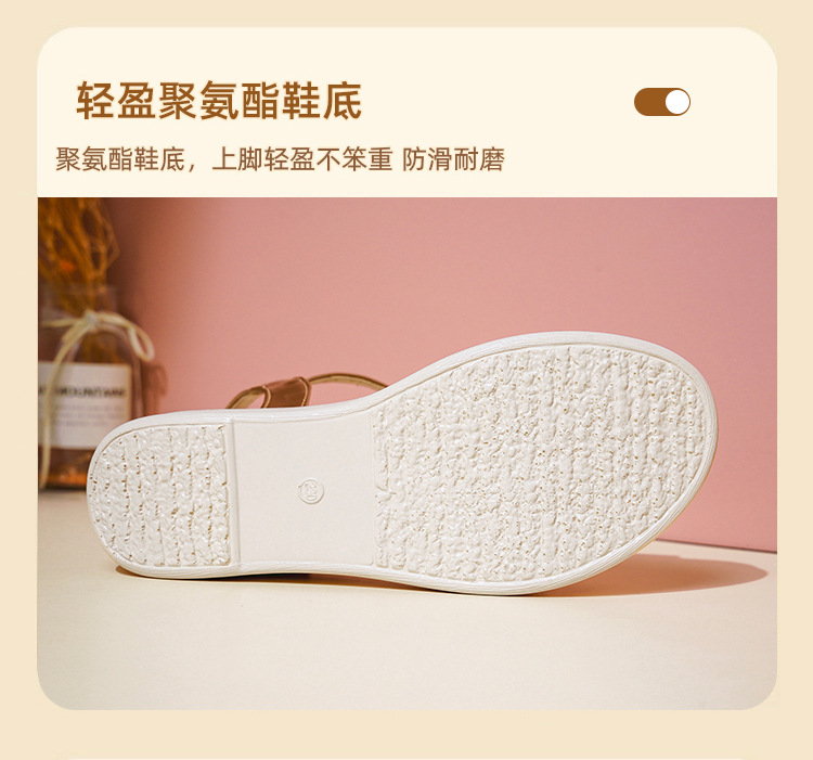 Dép sandal nữ đế xuồng cao quai chữ V, phong cách thể thao, tăng chiều cao — Đen【Dép】603 chi tiết 9