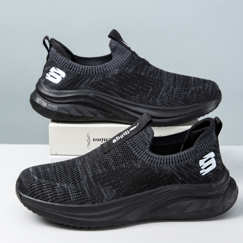 Men's Shoes New Casual Shoes Cross-border Sports Running Shoes Breathable Lightweight Soft Sole Middle-aged and Elderly Walking Shoes Fashionable All-match