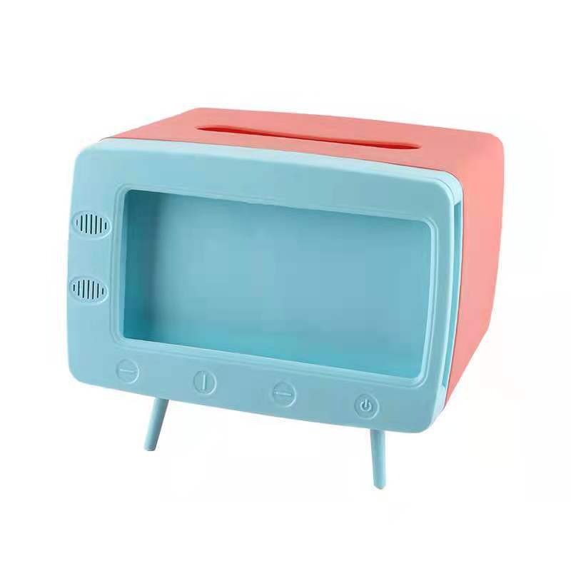 Multifuncional nuevo creativo lindo TV caja de pañuelos sala de estar caja de almacenamiento de escritorio retro TV caja de pañuelos
