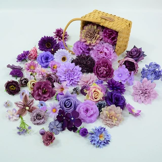 紫色仿真花朵梦幻氛围感道具婚庆沙龙插花背景墙橱窗设计头饰DIY