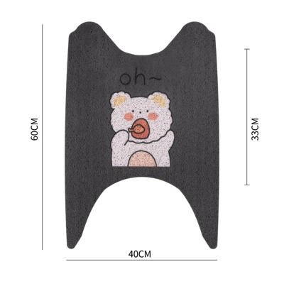 Electric vehicle foot mat: foot pad pedal universal waterproof - long-style-oh-bear-comes-with-velcro