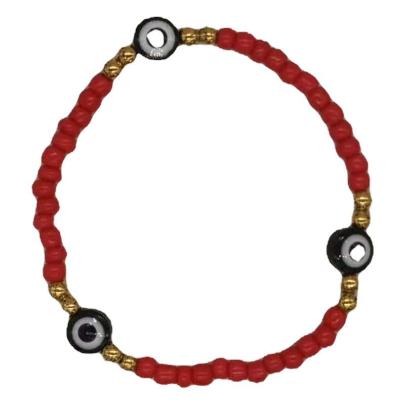 Devil's Eye Bracelet Rice Beads Bracelet Bohemian Rice Beads Bracelet European and American Rice Beads Bracelet 17.5cm