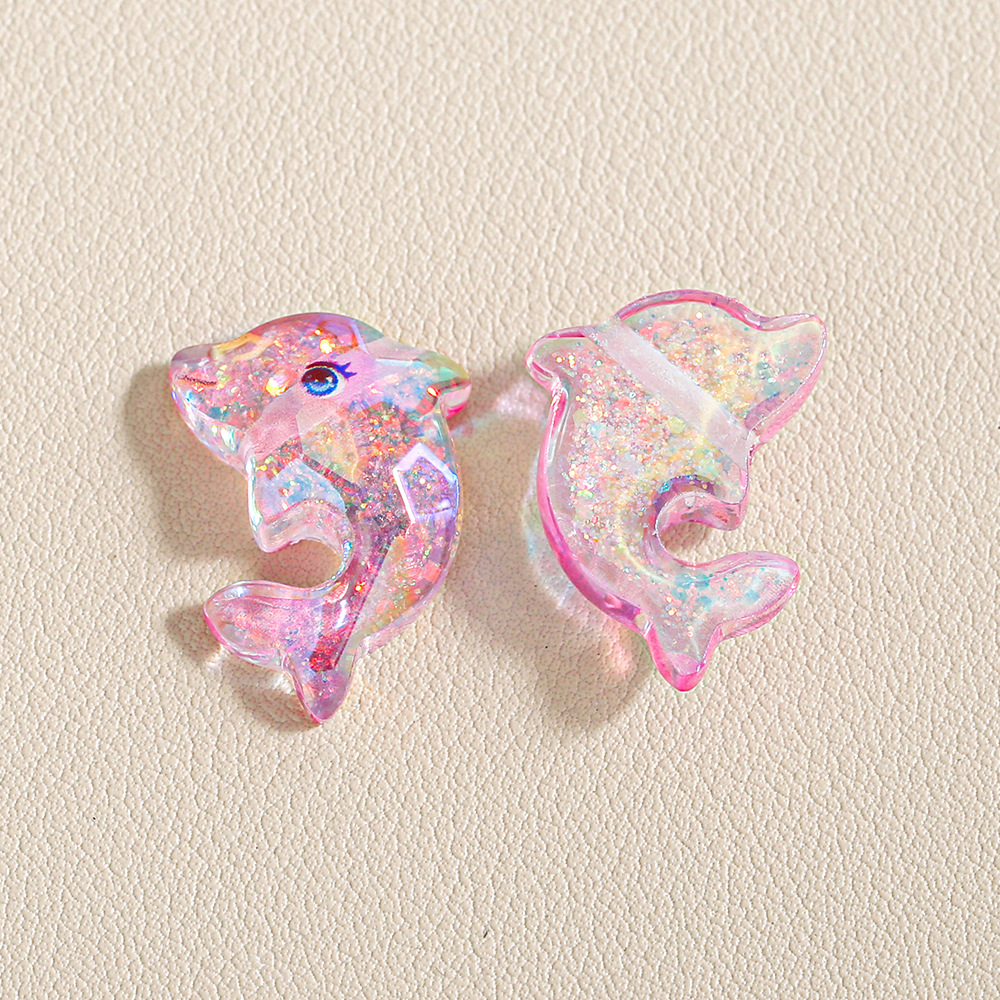 Gradiente Xingyao dibujos animados transparente resina chapa a través de agujeros beads diy accesorios de joyería a granel