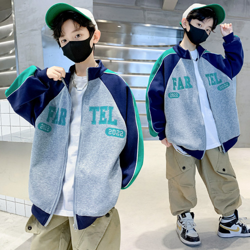 Spring and Autumn children's clothing, Korean style new children's suits, boys' jackets, street-friendly and handsome, middle-aged and older children's spring clothing, baseball uniforms, trendy