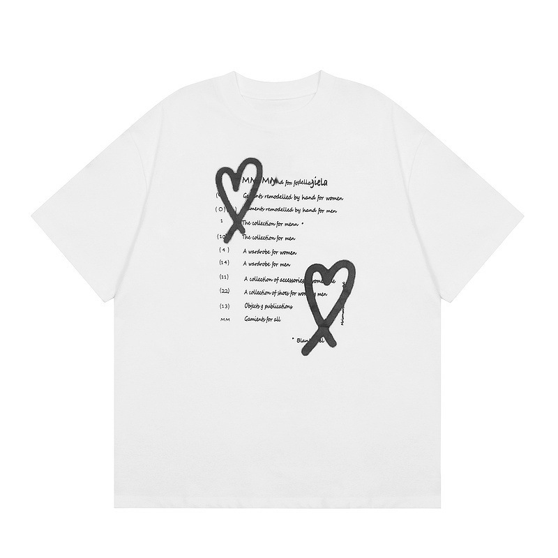 Mm6マギラtシャツ2023夏新作男女カップル服アラビア数字プリント半袖|undefined
