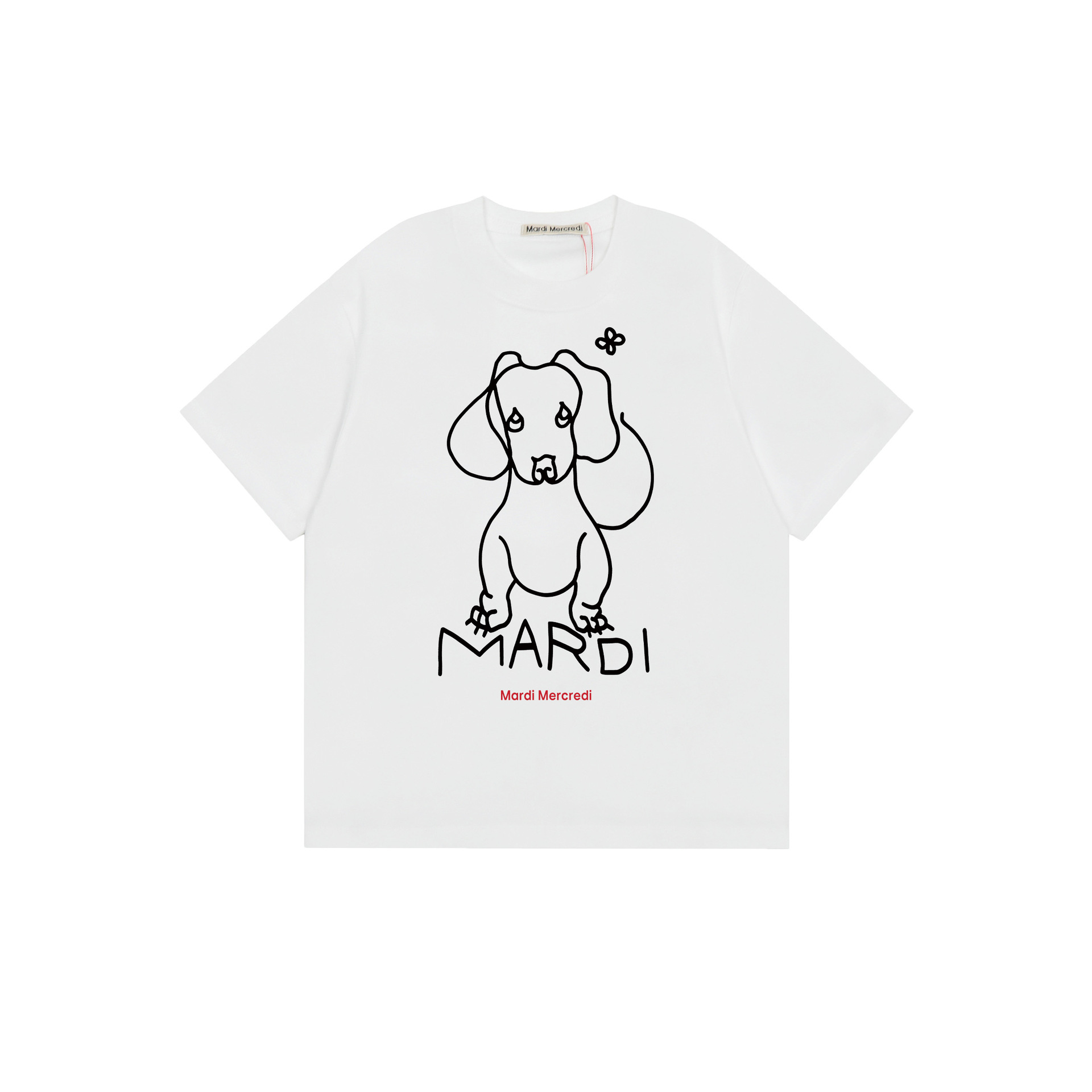 2025 新マルディ半袖右肩スリムフィットゴールドハイシルバー同スタイルデイジードックスフード犬 Tシャツホットガール着用